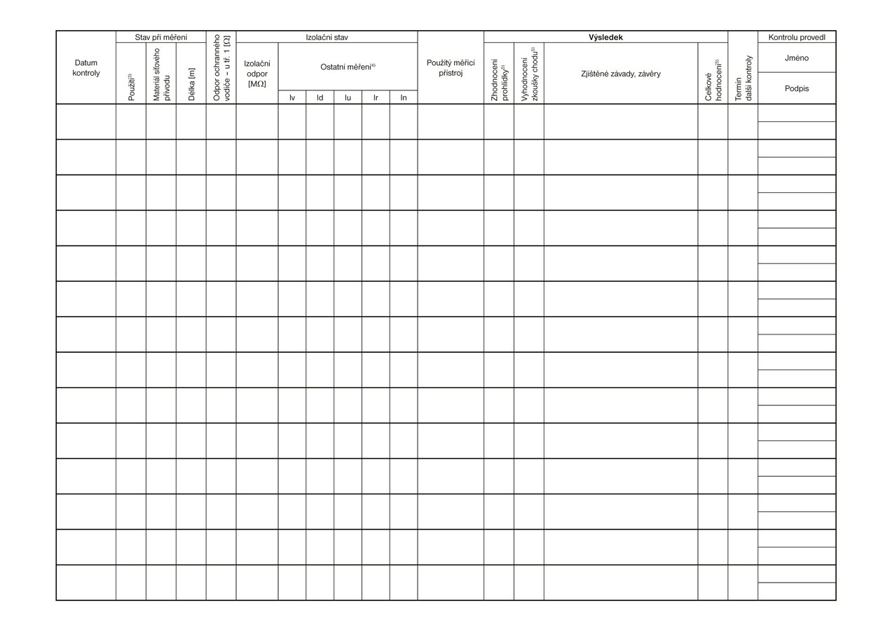 Optys Doklad o kontrole a revizi elektrického spotřebiče