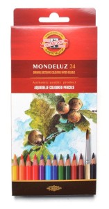Akvarelové pastelky Mondeluz, 24 ks