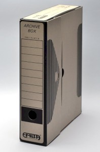 Archivní krabice, 33 x 26 x 7,5 cm, černá