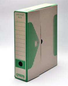 Archivní krabice, 33 x 26 x 7,5 cm, zelená