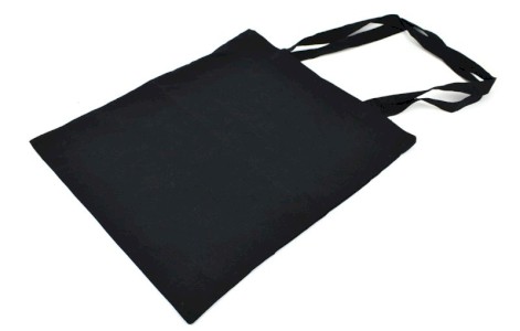 Bavlněná taška s dlouhými uchy, černá, 42 x 38 cm