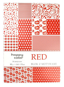 Blok papírů A4 s motivem, červené