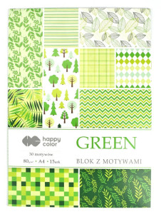 Blok papírů A4 s motivem, zelené