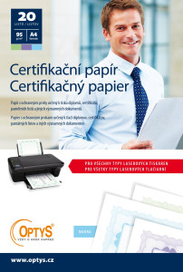 Certifikační papír A4, 20 listů, modrý