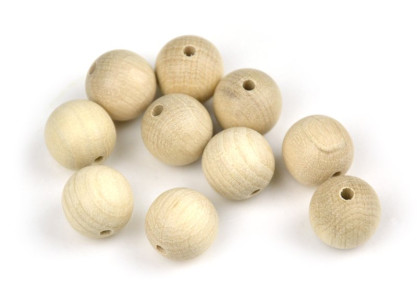Dřevěná kulička, průměr 1,4 cm, balení 10 ks