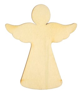 Dřevěný výřez anděl 4, 8,5x 10 cm