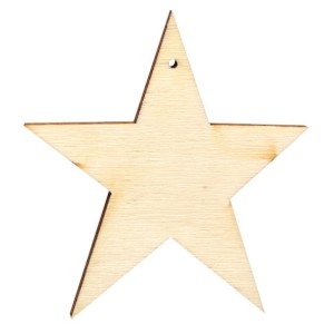 Dřevěný výřez hvězda modern velká plná, pr. 7,5 cm