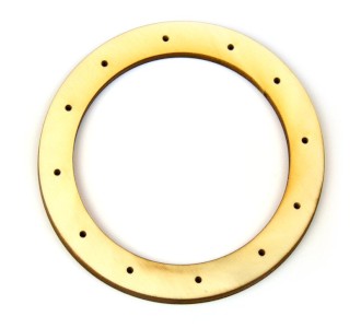 Dřevěný výřez kruh s dírkami , pr. 9 cm
