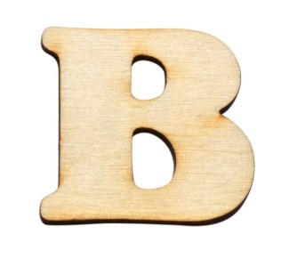 Dřevěný výřez písmeno B, 4 x 4 cm