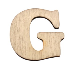Dřevěný výřez písmeno G, 4 x 4 cm