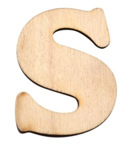 Dřevěný výřez písmeno S, 3 x 4 cm