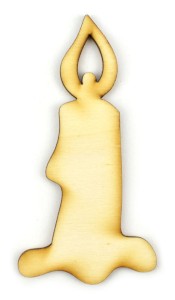 Dřevěný výřez Svíčka, 4 x 8 cm