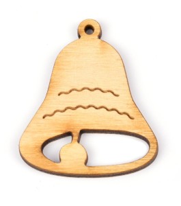 Dřevěný výřez zvonek, 4 x 3 cm, 5 ks