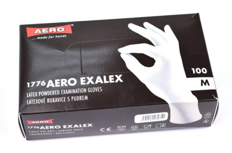 Gumové latexové rukavice, 100 kusů, velikost M