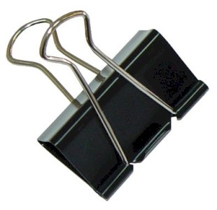 Kancelářský kovový klip černý, 19mm, 12 ks