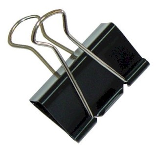 Kancelářský kovový klip černý, 25mm, 12 ks