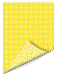 Papír A4, 170 g, puntík/květiny, žlutý - oboustranný