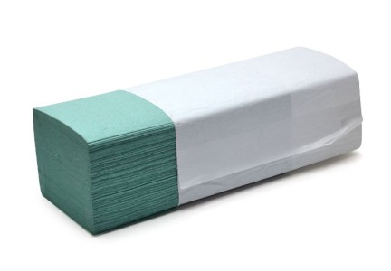 Papírový ručník ZZ, v balení 250 ks, zelený
