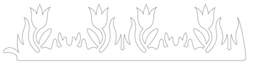 Papírový výřez, bordura tulipány, v balení 3 ks