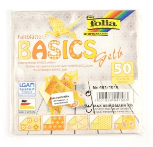 Papíry na origami, 10 x 10 cm, žluté