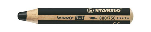 Pastelka Woody Stabilo, silná, černá 880/750