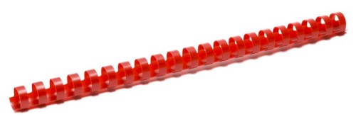 Plastový hřbet, 16 mm, červený, na ks