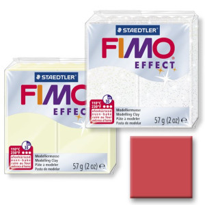 Polymerová hmota Fimo Efekt, transparentní červená, č.204