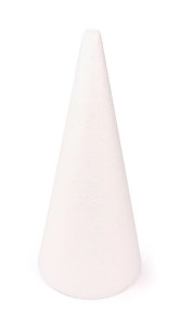 Polystyrenový kužel, výška 26 cm, prům. 11,5 cm