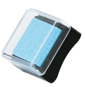 Razítkovací polštářek mini, 3 x 3 cm, sv. modrý