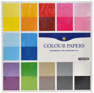 Sada barevných papírů, 30,5 x 30,5 cm, 24 listů
