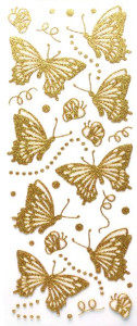 Samolepky motýli, zlaté