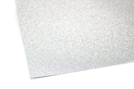 Scrapbookový glitrový papír 30,5 x 30,5 cm, stříbrný