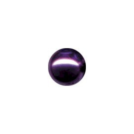 Skleněné voskované perly, fialové, 6 mm, balení 36 ks