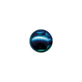 Skleněné voskované perly, mořská modř, 6 mm, balení 36 ks