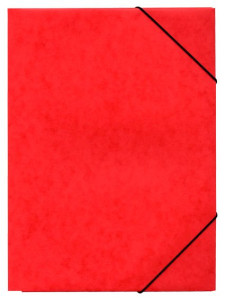 Složka s gumou A4 Prešpán, 3klopá, červená