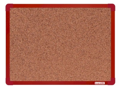 Tabule korková boardOK 120 x 90 cm, rám červený