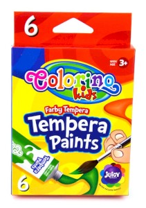 Temperové barvy Colorino v tubě 12 ml, 6 ks
