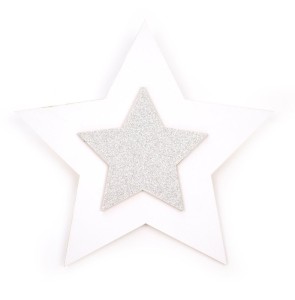 Vánoční hvězda, bílá, 20 cm
