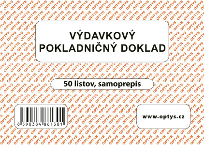 Výdavkový doklad jednoduchý A6, samoprepis, 50 listov, Slovensko