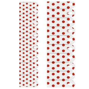 Výřez skládaná rozeta 7, malá, červený puntík, 8 ks