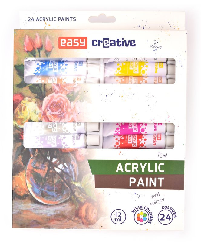 Akrylové barvy Easy Creative 24 x 12 ml