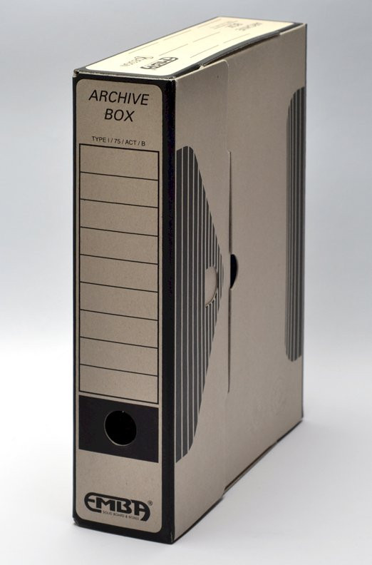 Archivní krabice, 33 x 26 x 7,5 cm, černá