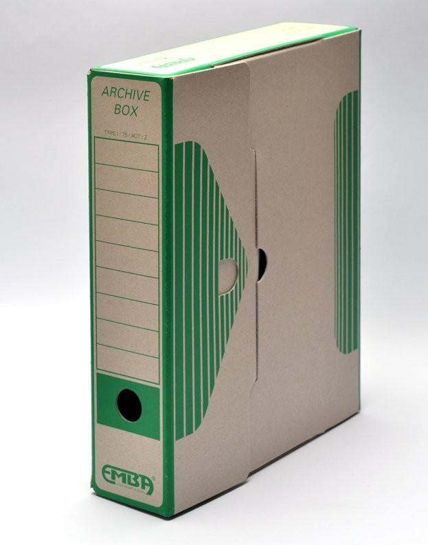 Archivní krabice, 33 x 26 x 7,5 cm, zelená