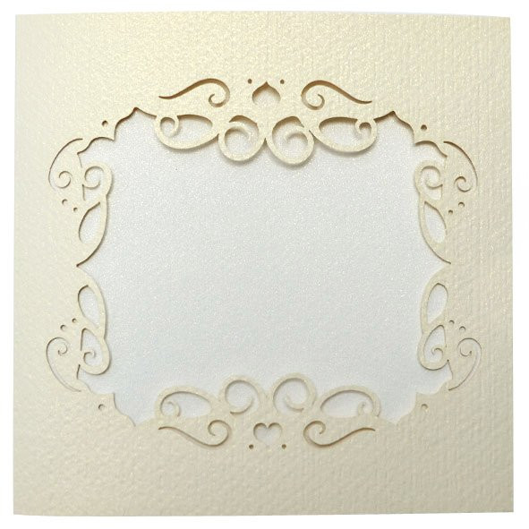 Blahopřání, filigránový rámeček krémovobílý, 13,5 x 13,5 cm