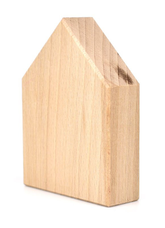 Domek 6 x 8 x 2 cm, dřevo přírodní - 1