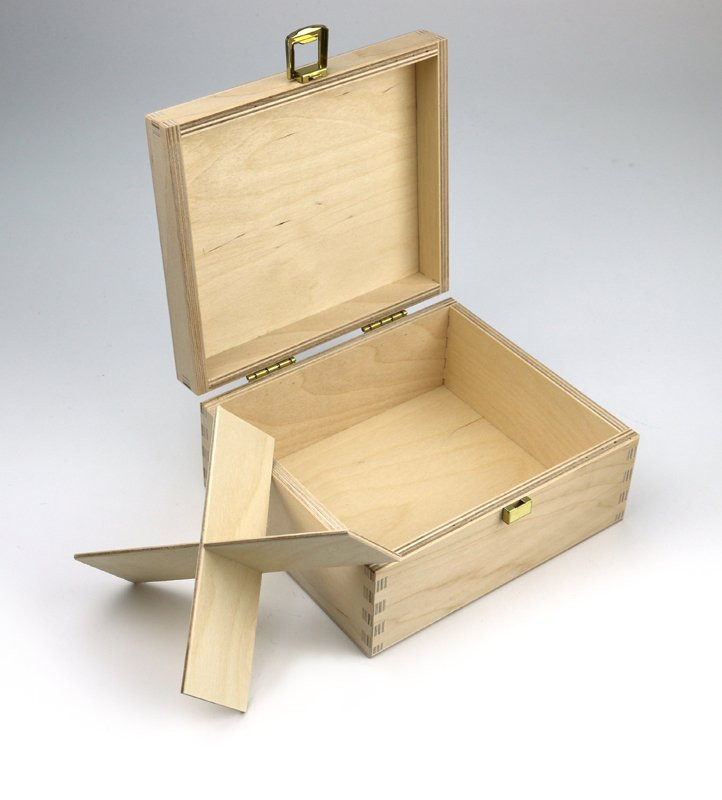 Dřevěná krabička, 4 komory - 2