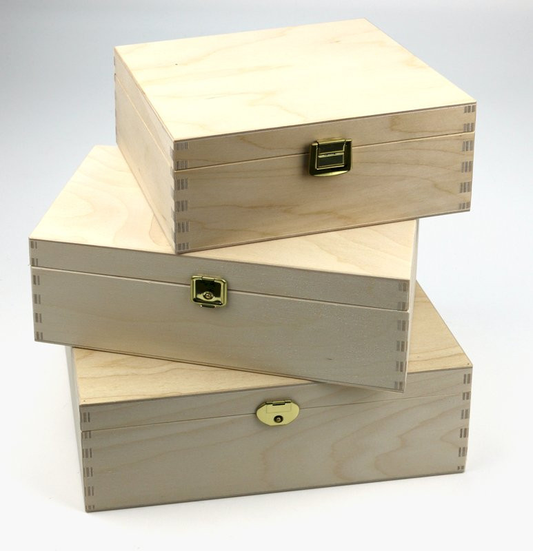 Dřevěná krabička, 4 komory - 3