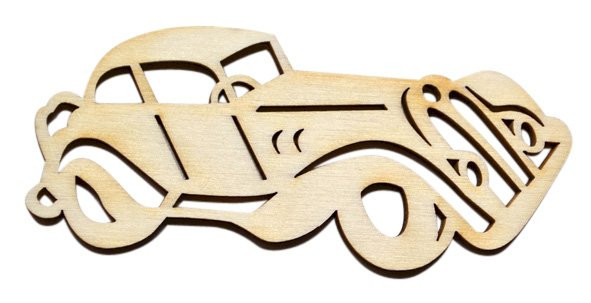 Dřevěný výřez auto, 10,5 x 4,5 cm