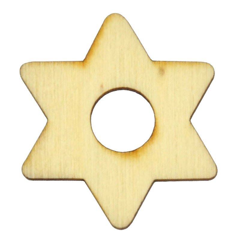 Dřevěný výřez hvězda 1, pr. 3,5 cm - DOPRODEJ