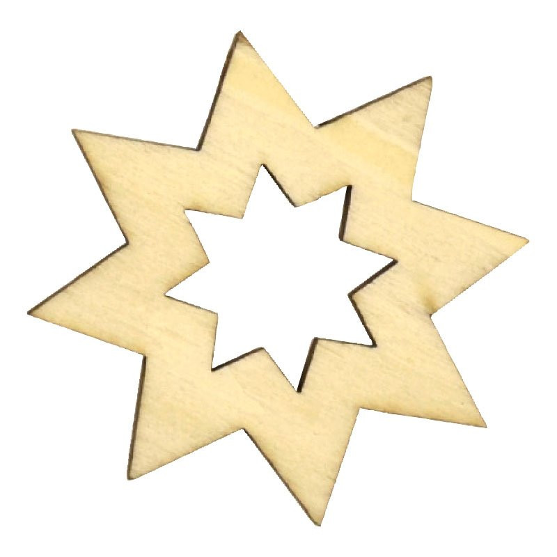 Dřevěný výřez hvězda 3, pr. 4 cm